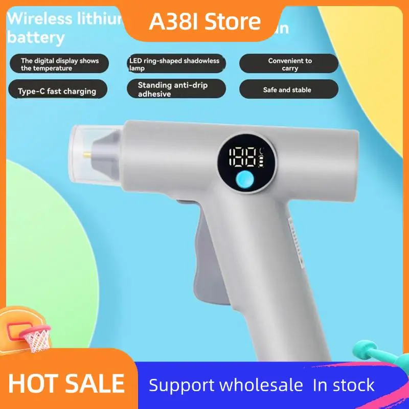

A38I Cordless Hot Glue Gun With LED Light Lithium Battery Temperature Display DIY Household Craft Tools