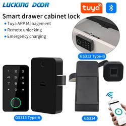 Smart Fingerprint Drawer Lock Tuya APP Electric Keyless Invisible Sensor Lock 13.56Mhz IC Card Unlock No Hole Cabinet Furniture