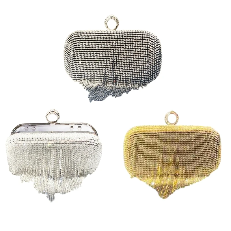 

RhinestoneTassel Bag Formal Evening Bag Banquet Crossbody Bag Cocktail Clutches