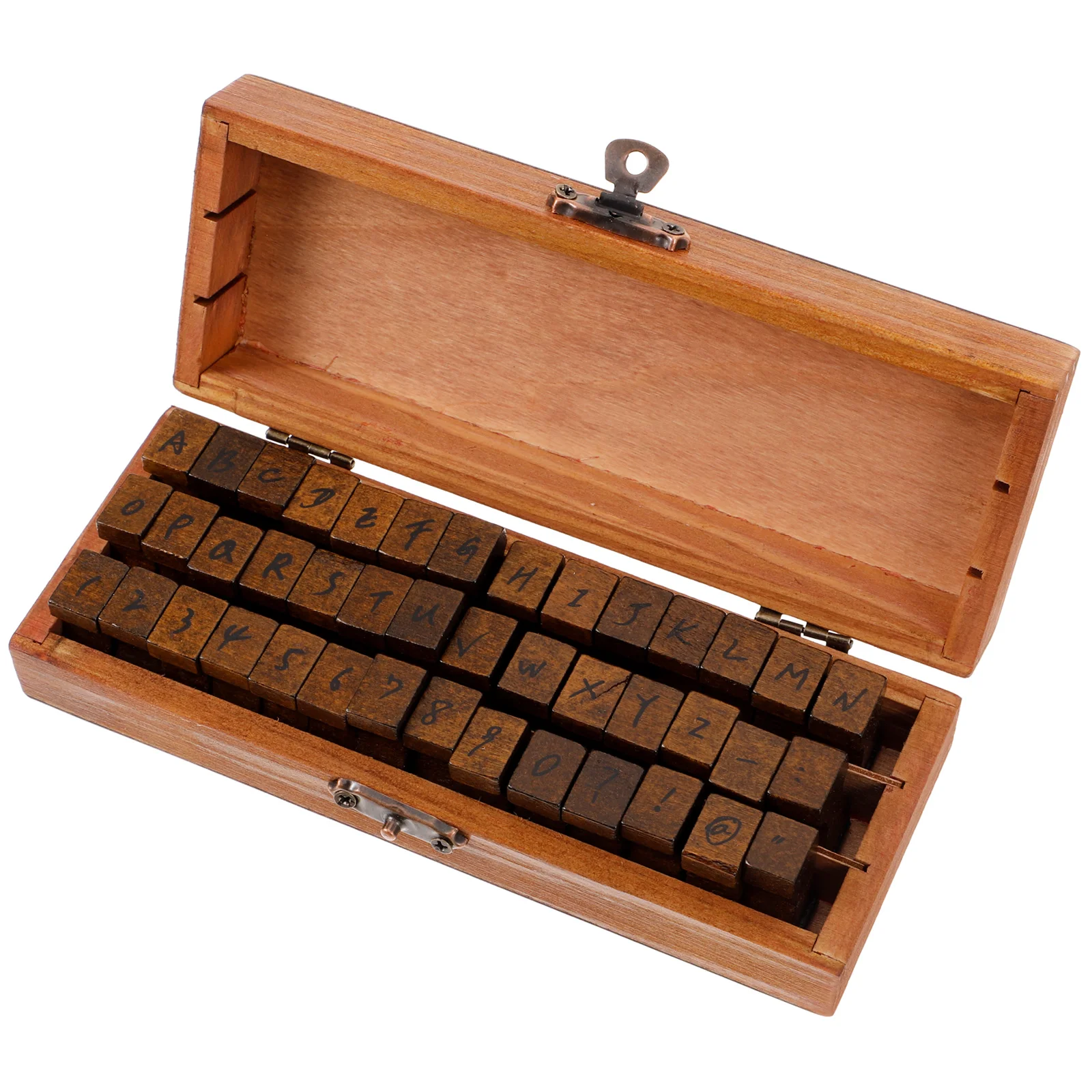 

1 set Retro Wooden Box Alphabet Stamps Letters Scrapbooking Crafts Kits Durable Safe DIY Gifts Classic Design Children Creative