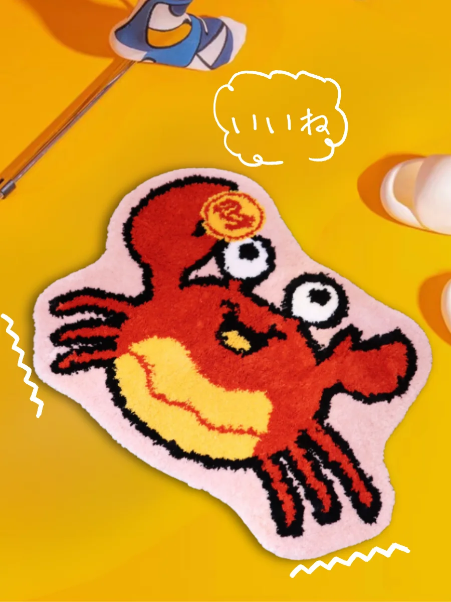 

Утолщенные ковры в форме мультяшных персонажей для спальни и детской комнаты, с дизайном краба, привлекающего богатство, из полиэфирного волокна