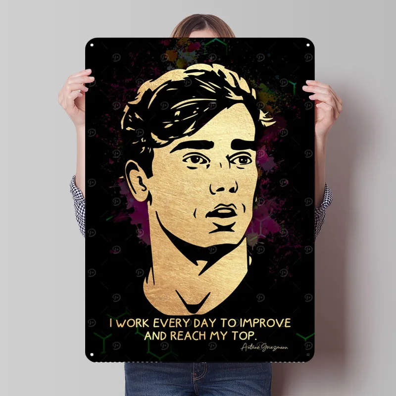 Антуан Гiezmann I Work E знак футболист плакат винтажная металлическая пластина настраиваемые металлические жестяные вывески для украшения стен