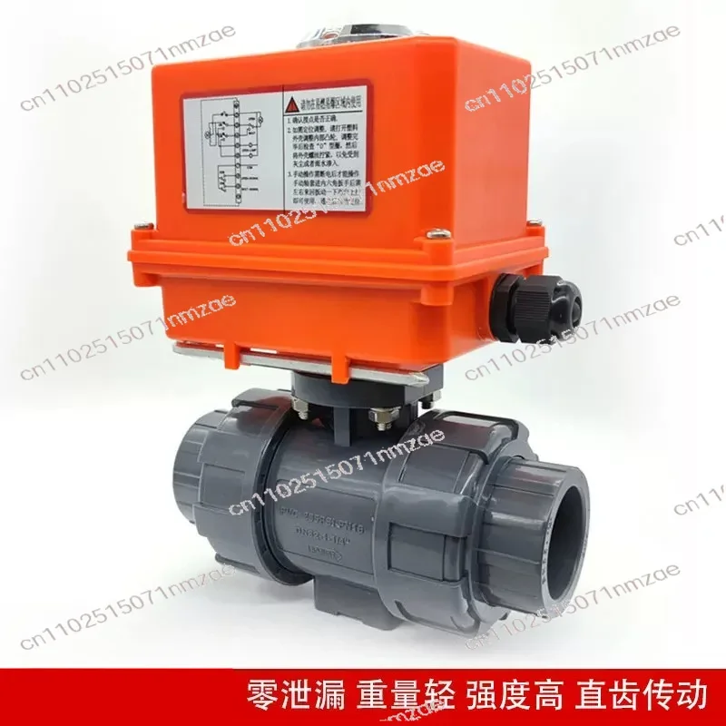 Diequan DN50 Electric CPVC Ball Valve Aluminum Alloy Actuator Plastic Motorized Ball Valve