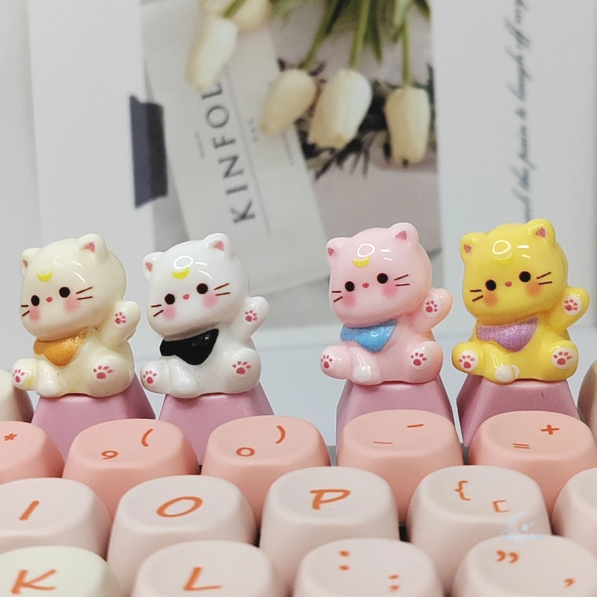 Katze Cartoon Tastenkappen Süße ESC Tastenkappen Kirschprofil Kreuzachse Mechanische Tastatur Ersatzknopf Gaming-Zubehör