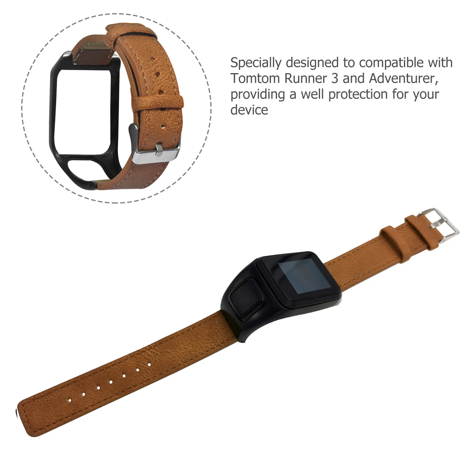 Replacement Watch Band Compatible Runner 3 Adventurer Retro Vintage Texture Adjustable Size Comfortable Wear