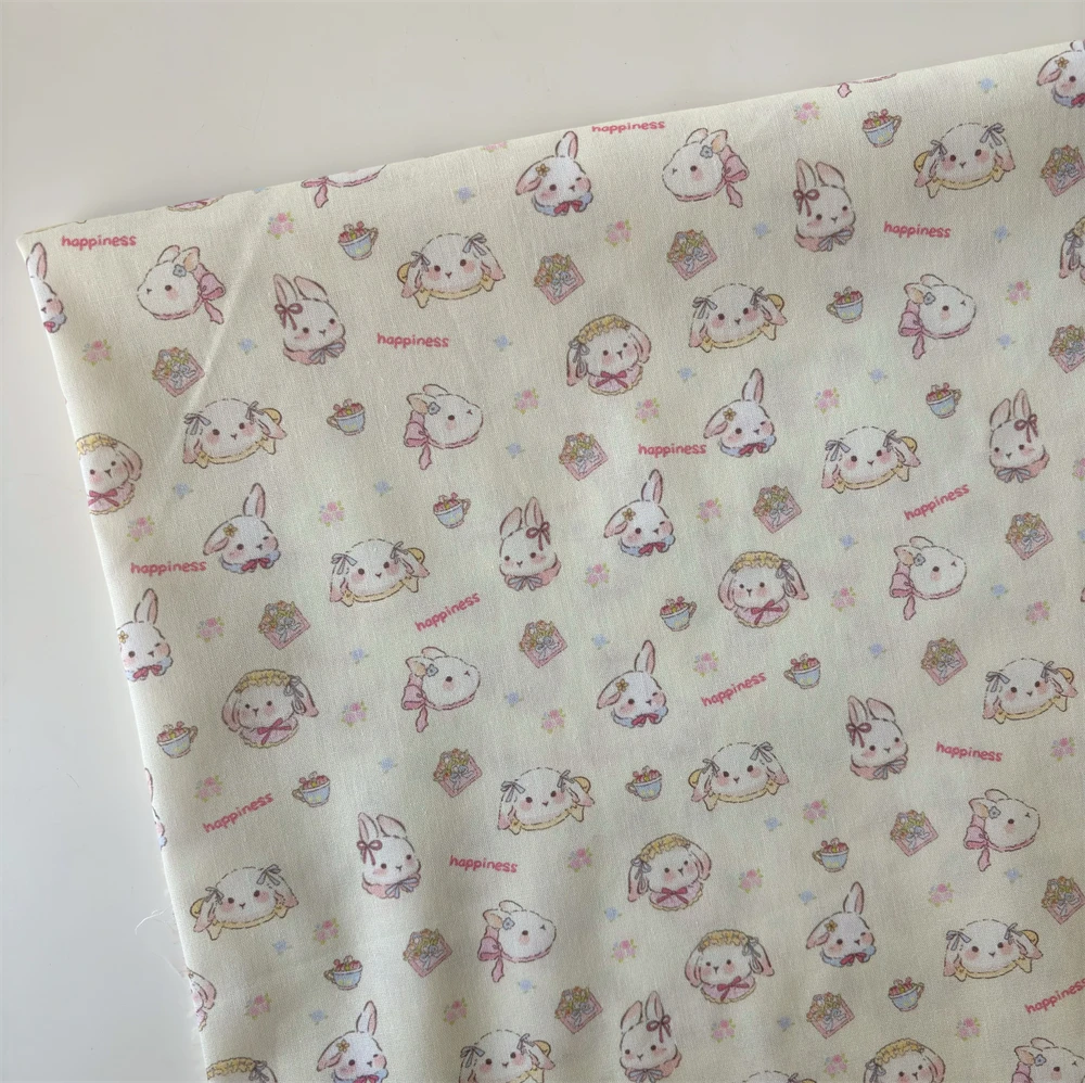 

Ткань с принтом милого кролика из мультфильма, домашняя ткань ручной работы «сделай сам», светло-желтая рубашка, повязка для волос, 40 шт., ткань для шитья из чистого хлопка