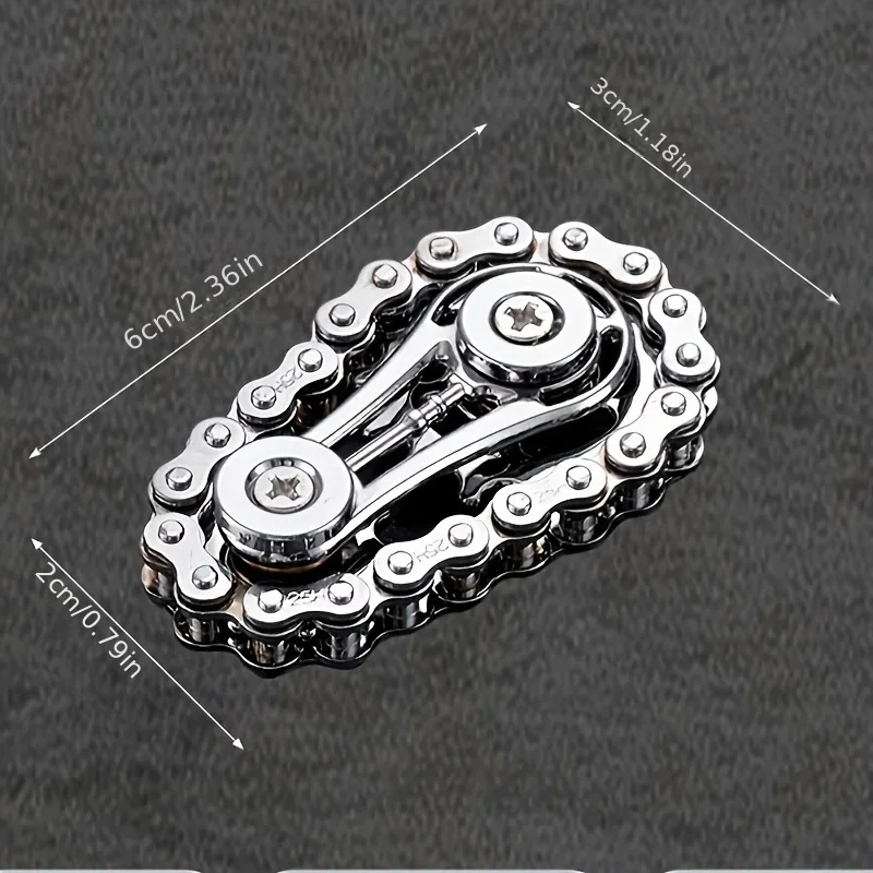 Metalowy Spinner Łańcuchowy z Kołem Zębatym, Kołem Zamachowym i Zębatką do Redukcji Stresu dla Dorosłych i Dzieci