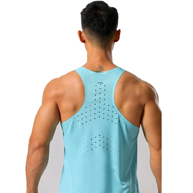 New Sport Tank Top Gym Men Quick Dry Fit Shirt Running senza maniche Compression Undershirt Elastic Training Tight Workout Cloth