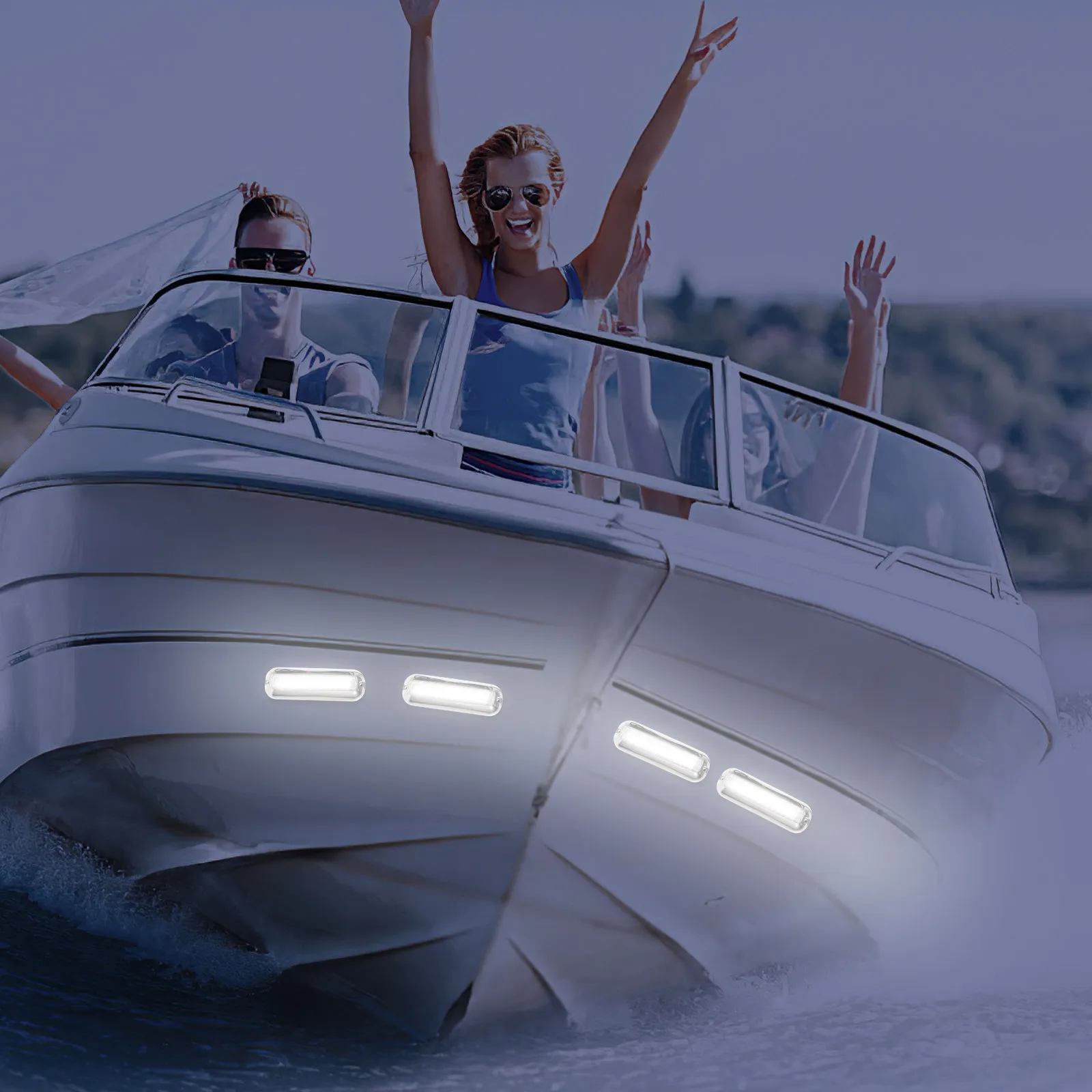 Professional LED Underwater Boat Light Waterproof High Grade Material Watertight Structure for Marine Boat Pontoon Pool Use