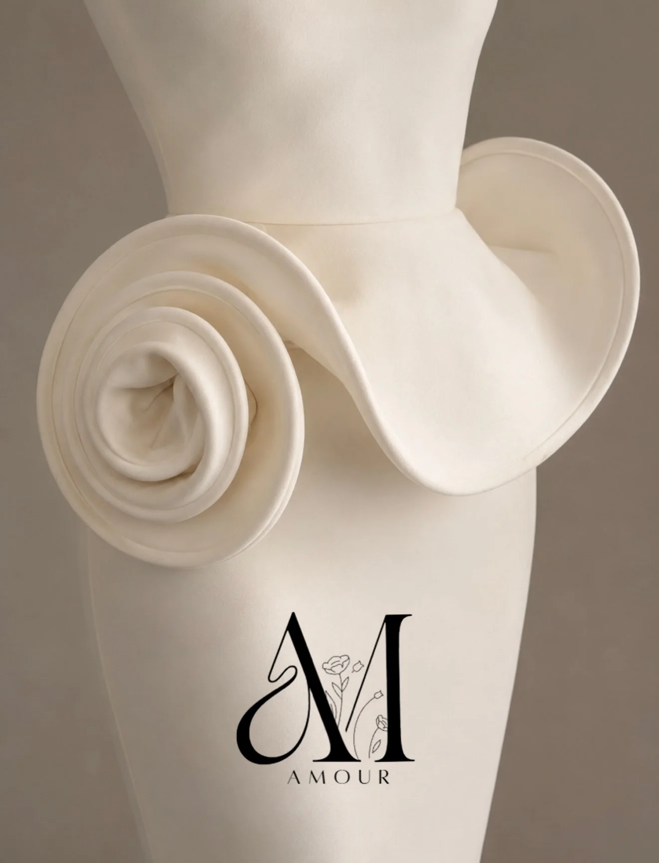 Amour Luxury Evening Dresses New White Long Sleeve Round Neck 3D Flower Slim Mermaid Birthday Gala Outfit ﻿Customized 2027