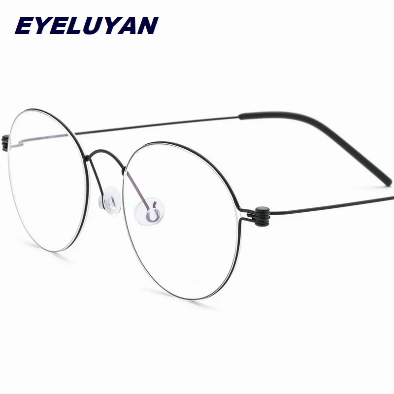 Eyelluyan  B Titanium Glasses Frame Women Brand Design Eyeglasses Men Korean Denmark Ultralight-Weight Morten Screwless Eyewear