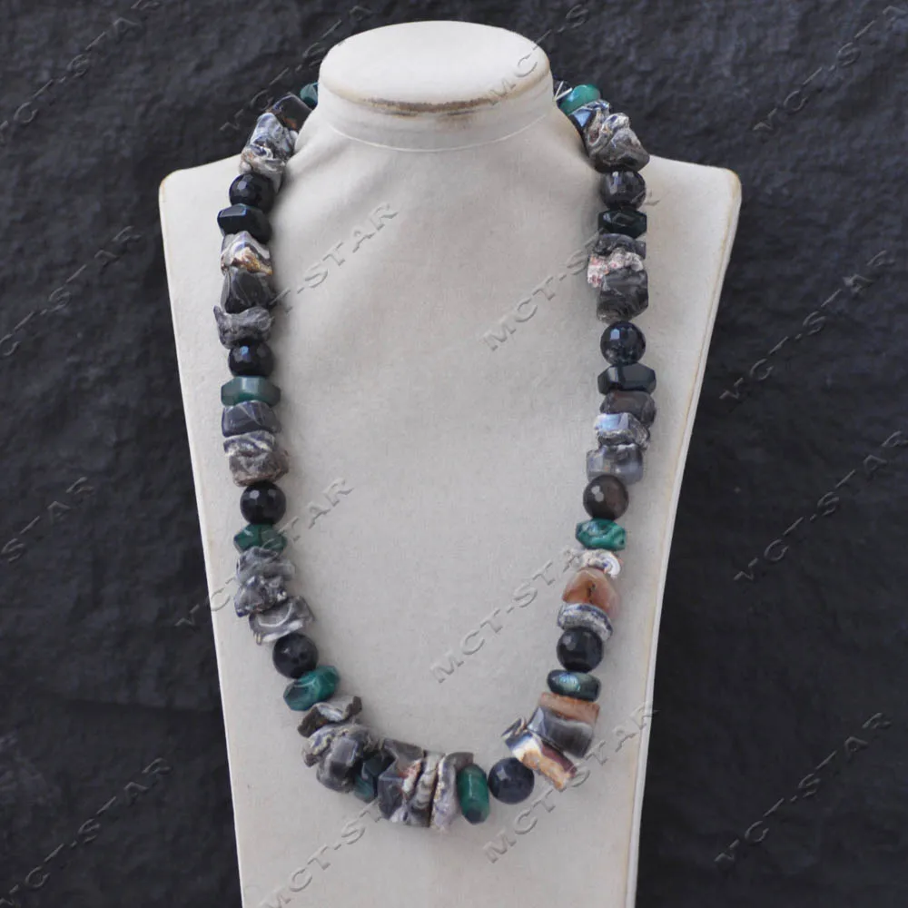 

Z14187 Set 22" Rare Natural Gray Sun-agate Green Rondelle Faceted Agate Fantasy Forest Necklace Bracelet Earring