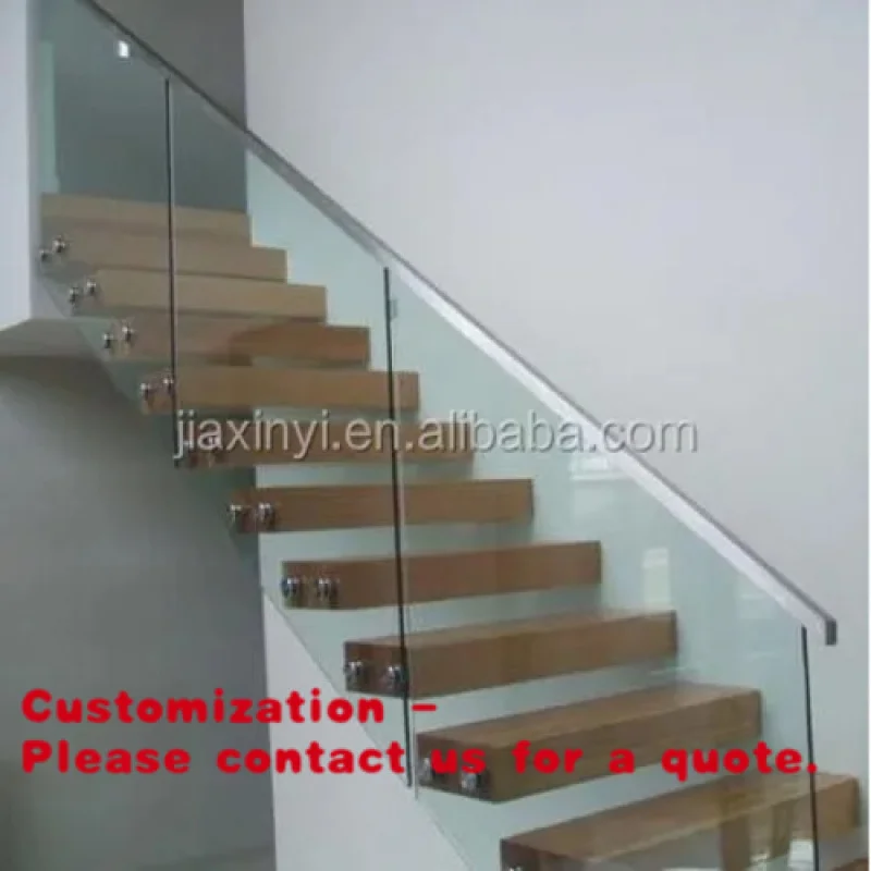 

custom.Interior Solid Wood Stair Kit with Glass Railing Contemporary Design Safe & Durable Floating Stairs