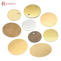 8MM 10MM 15MM 25MM 35MM Brass Round Disk Charms Pendants Diy Jewelry Making Supplies Necklace Earrings Accessories for Women