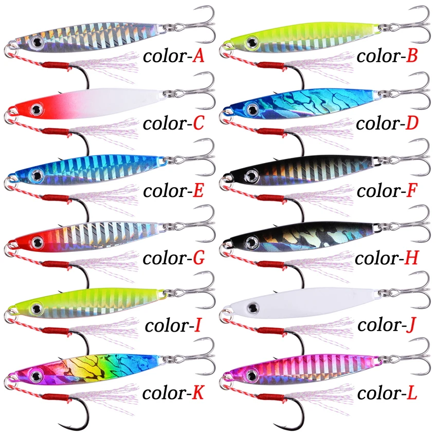 2022 Metal Jig Fishing Lure Weights 7g-40g Trolling Hard Bait Bass Fishing Bait Tackle Trout Jigging Lure Jigs Saltwater Lures