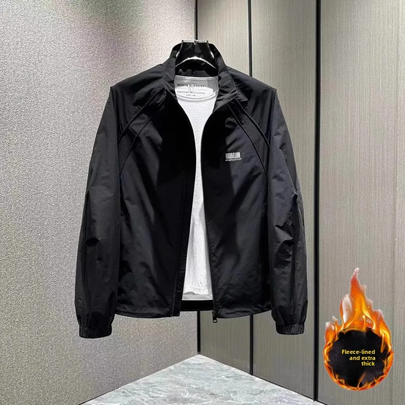 

Мужское джатовое хлопковое пальто с воротником-стойкой Thiened, зимнее новое повседневное свободное модное теплое пальто, весенне-осеннее пальто на молнии