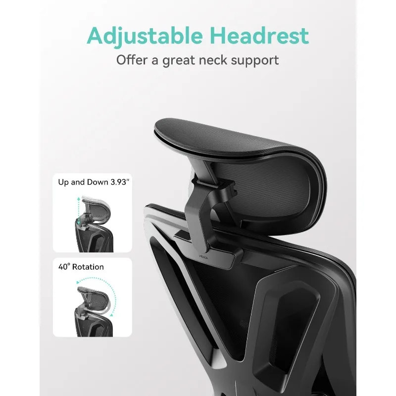 Cadeira com apoio lombar ajustável e altura, cadeira confortável do computador do engranzamento com apoio para os pés 2d headrest