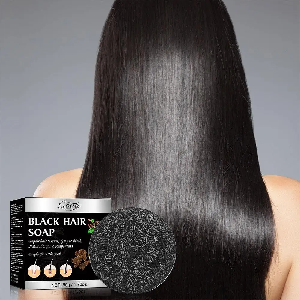 Soug Hair Shampoo Soap Black Polygonum Multiflorum Shampoo New Shampoo Canas Bar Shampoo To Dye Hair Cover Soap Soap Gray S M3r6