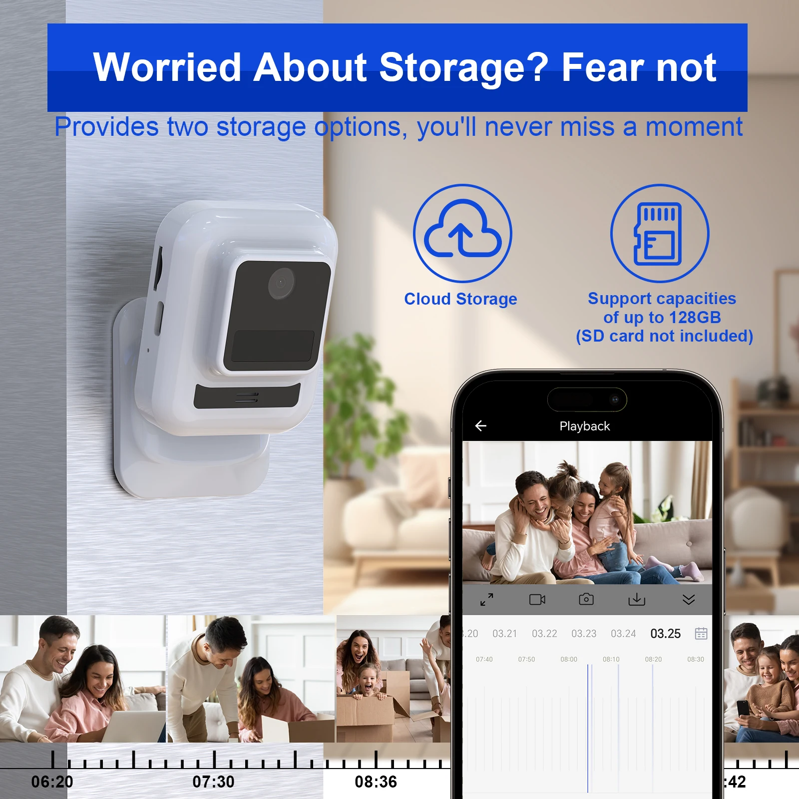 Tuya HD WiFi Dual Band 2.4G&5G Mini Camera Wireless Security Protection Magnetic Type Portable Surveillance Built-in Battery