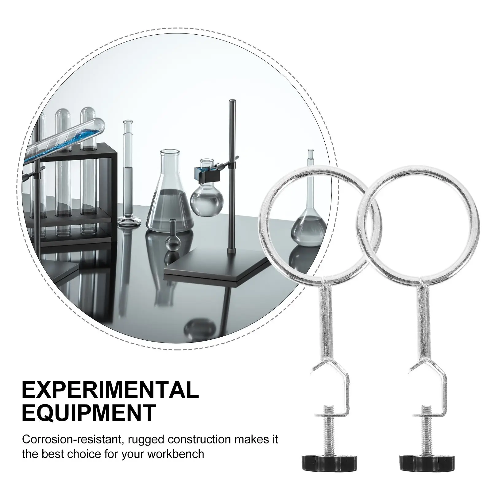 2 шт., аксессуары для железных колец, лабораторная опорная подставка, кольцо, зажим для реторт, стойка для дистилляции, оборудование для экспериментов