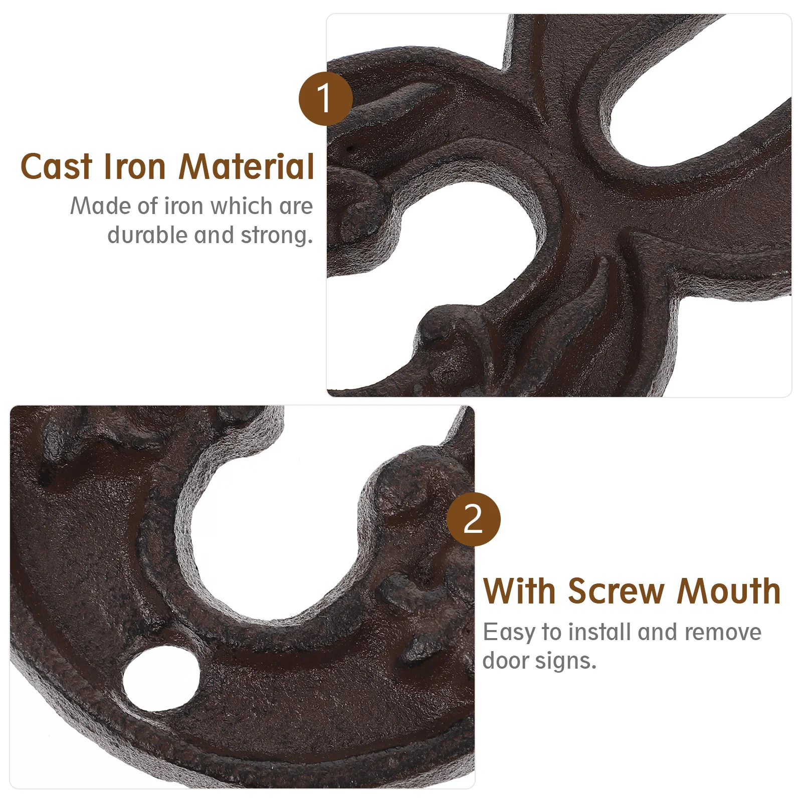 

Cast Iron Decorative Door Hammered Style Room Gate Address Sign for Wall Fence Mailbox Indoor Use