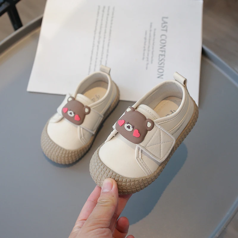 Children Casual Shoes for Baby Girls Boys Cartoon Bear Sneakers Anti Slip Soft Sole Comfortable Toddler Kids Shoes Size 21-30