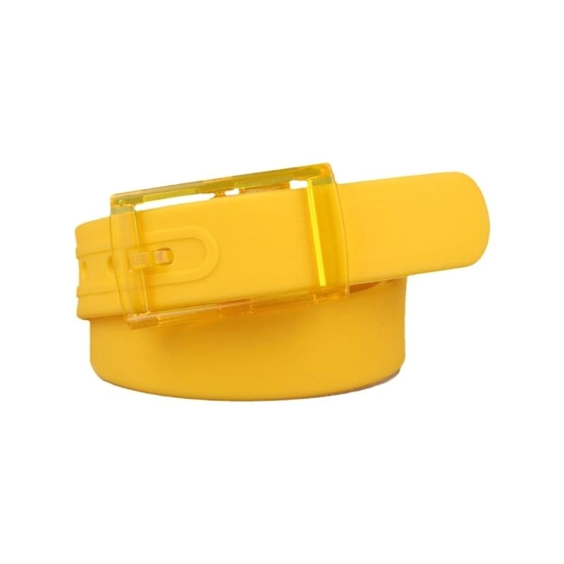 حزام 652F للجنسين غير لامع من السيليكون بإبزيم قابل للتعديل لبنطلون الجينز #2