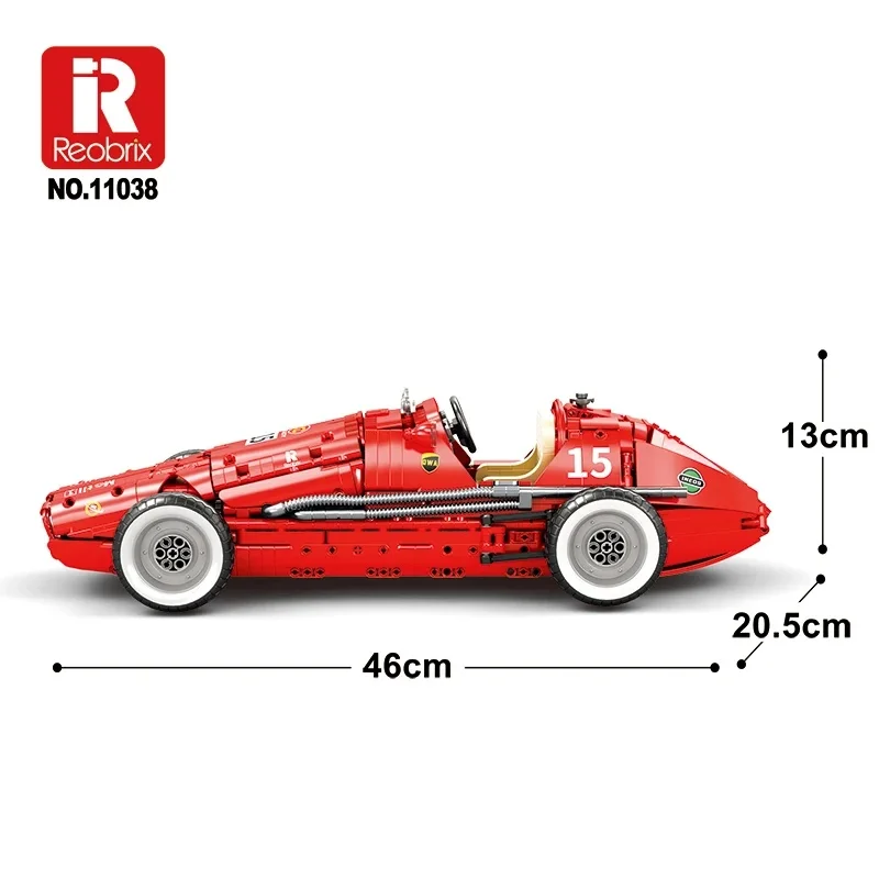 IN STOCK Reobrix 11038 MOC Technical 1:8 Vintage Sports Car Building Blocks Bricks Model Toys for Boys Christmas Gift Sets