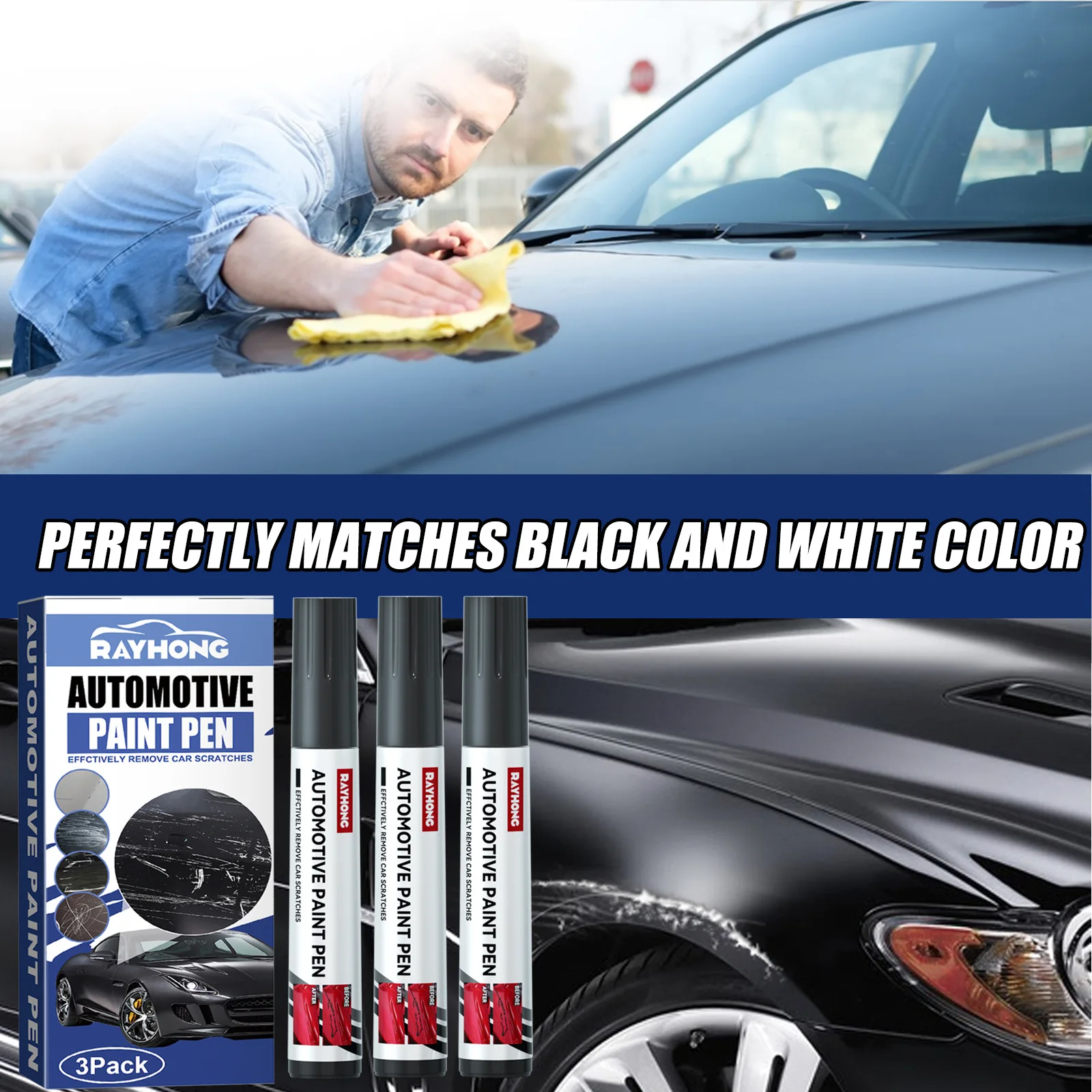 Scratch Repair Pen Quickly Repairs Car Scratches Scratch And Paint Mark Touch-Up Pen Suitable For All Vehicle Models Maintenance