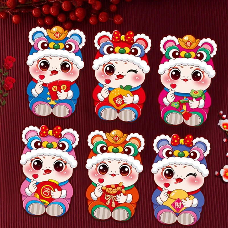 Ano novo chinês hongbao ano novo chinês 2025 decoração chinês tradicional pacote vermelho ano de cobra dinheiro sacos de presente hongbao