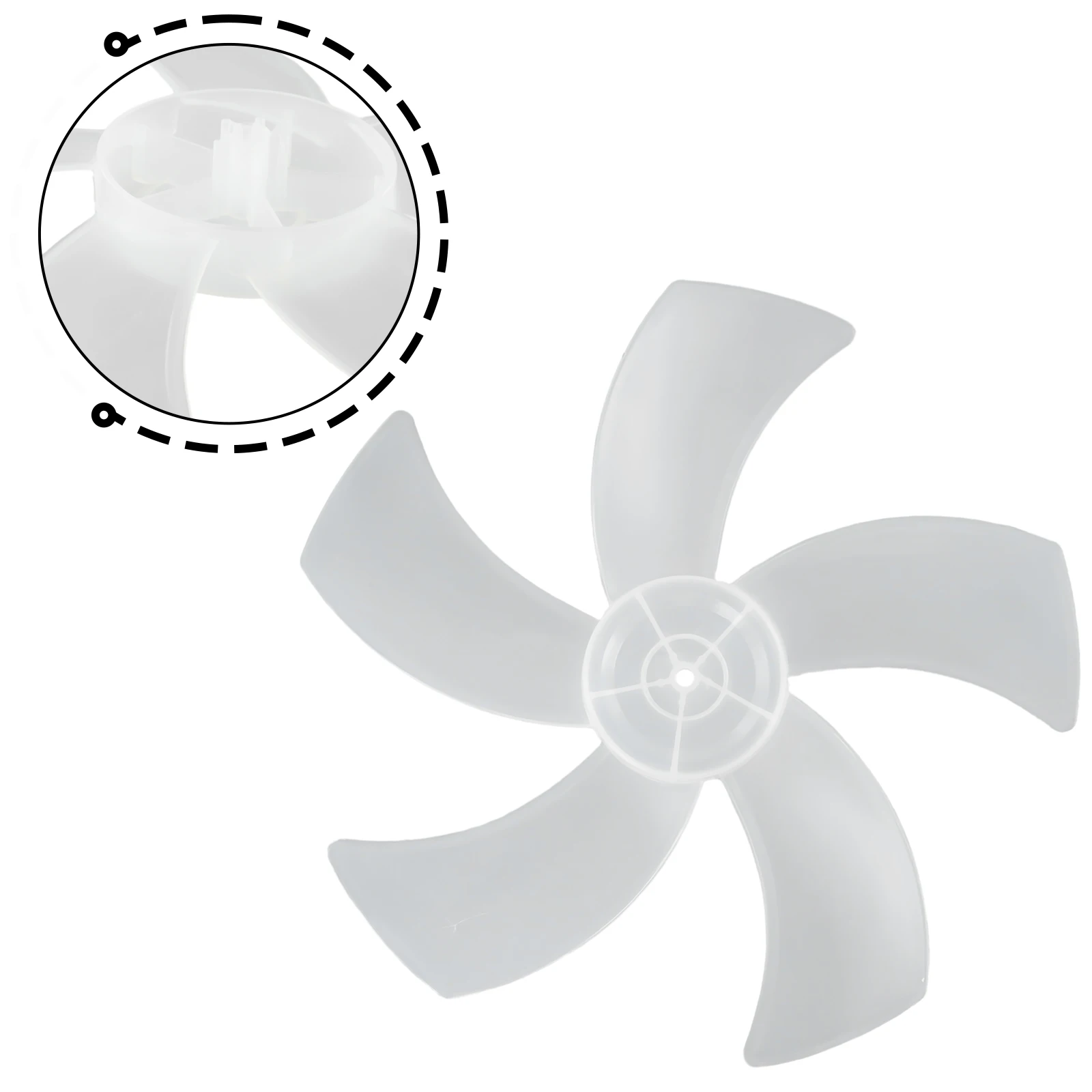 Plastic Fan Blade for 16 Inch For Pedestal and Desk Fans Five Leaf Design with Nut Cover Low Noise and Easy to Disassemble