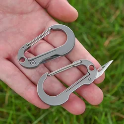 New Titanium Alloy Multi-tool Keychain Knife Mini Edc Portable Knife Outdoor Fold Survive Self-defense Fishing Carabiner Knife