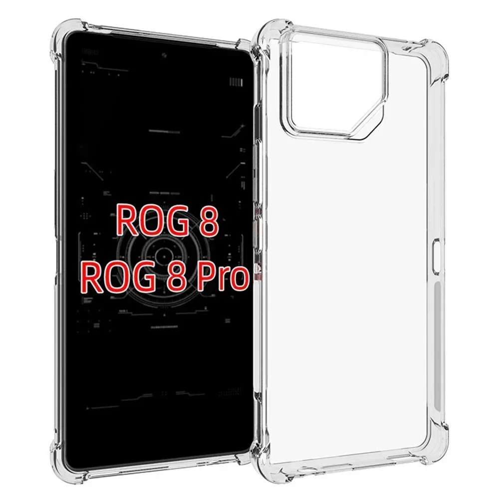Soft TPU Transparent Phone Case for Asus Rog Phone 8 Rog Phone 8 Pro Protective Cover Airbag Shockproof Case