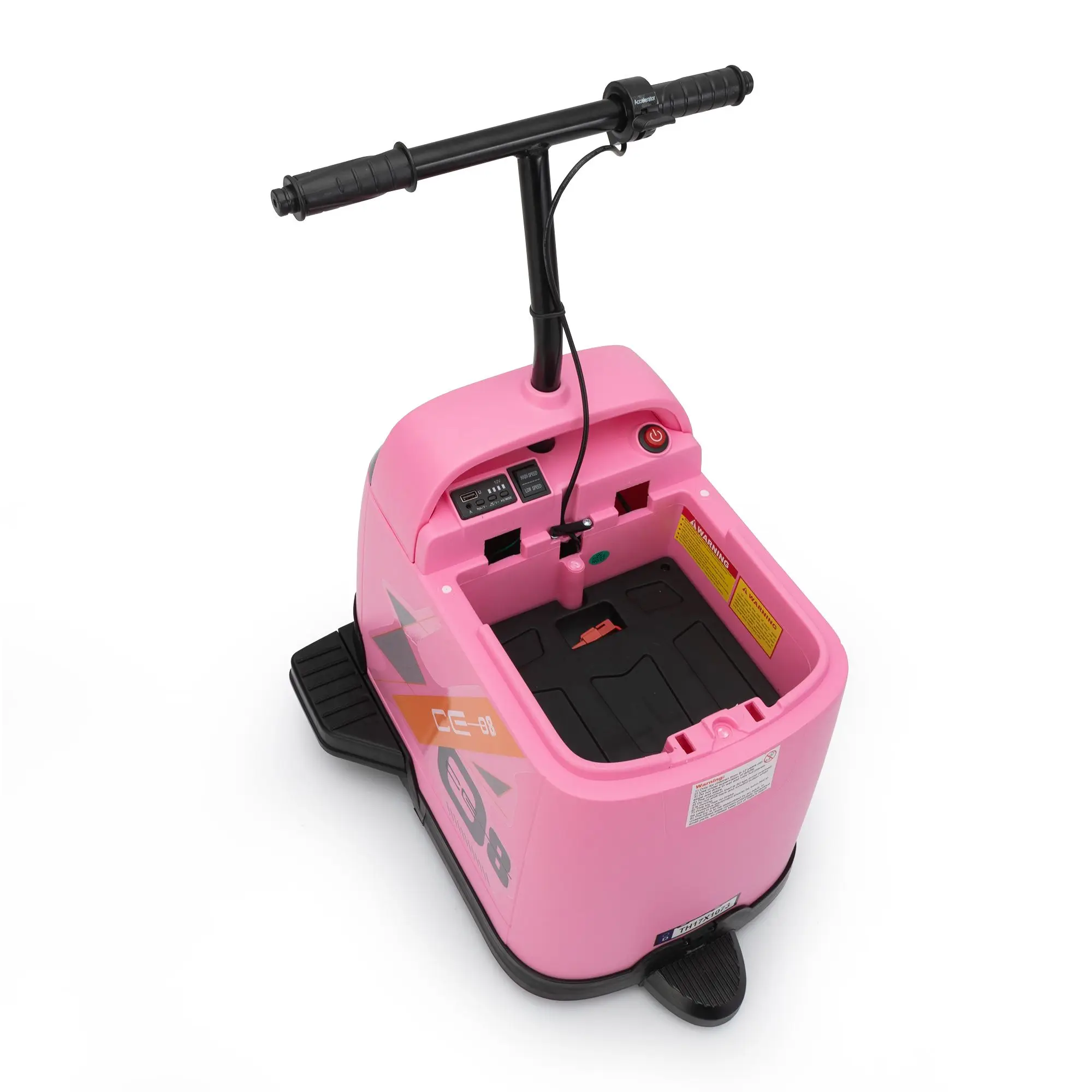 12V Kids Ride On Box, Electric Box Car with High-Low Speeds, Variable Speed Throttle, MP3, USB, Storage, Battery Powered Toy Gif