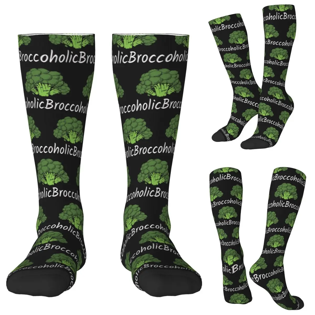 Fresh Raw Broccoli Socks Harajuku Stockings All Season Long Socks Accessories for Man Woman Christmas Gifts