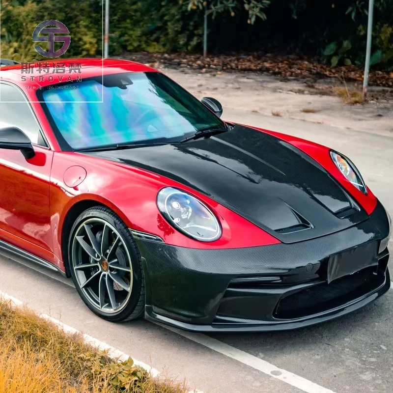 2019+ Car Accessories GT3 Dry Carbon Fiber Front Engine Hood for  911 992 Carrera CarreraS Front Bonnet