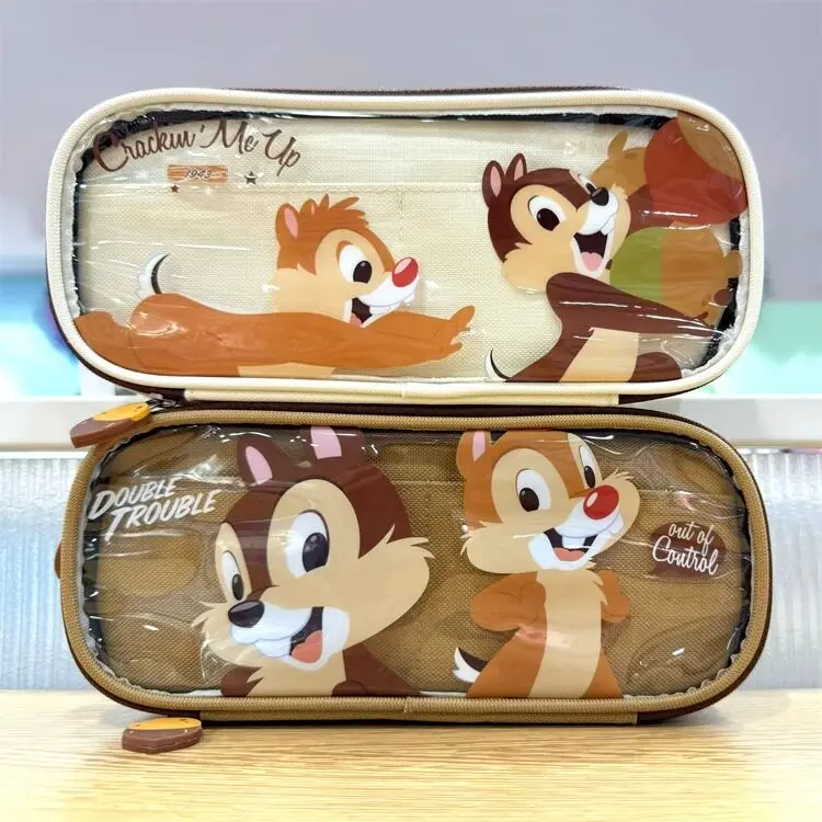 

Disney Chip and Dale Cute Print Simple Double-layer Large Capacity Pencil Case Cartoon Stationery Pouch Student Office School