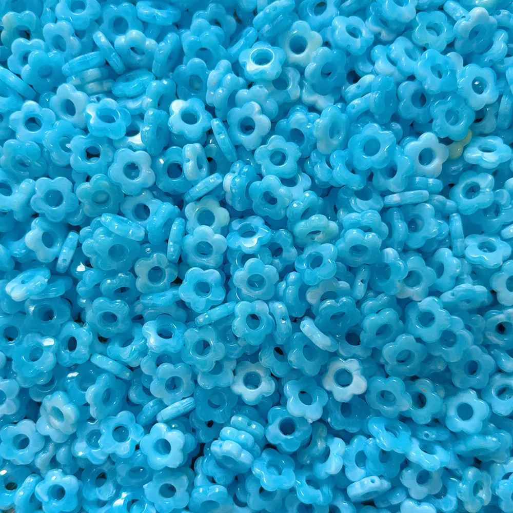 Acrylic Hollow Five-Petal Flower Loose Beads Retro Gradient Color Straight Hole Handmade Jewelry Accessories DIY Bracelet 14mm