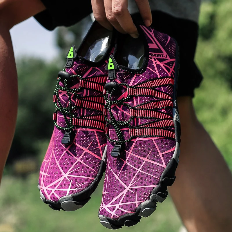 

HKDQ Male Aqua Shoes Water Shoes Adults Non Slip Lightweight Mesh Upper Quick Dry Rubber Sole Outdoor Hiking Shoes for Female