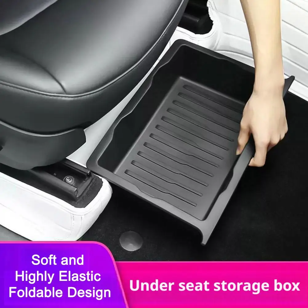 Under Seat Storage Box Organizer Hidden Drawer Holder for Vehicle Interior Storage Tray Push Pull Auto Accessories