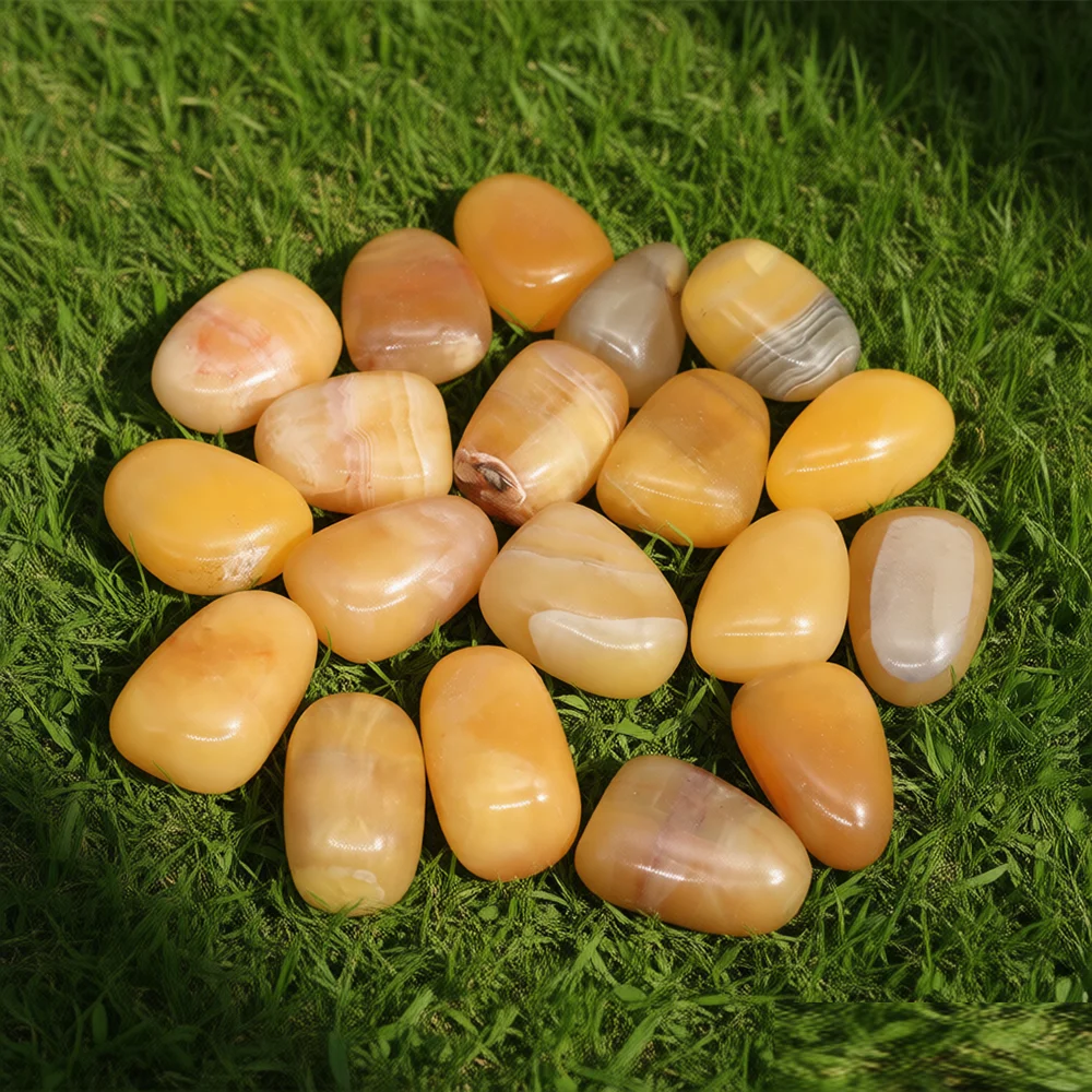 Natural Tumbled Stones Yellow Fluorite Healing Crystal Energy Minerals Specimen Meditation Gems Aquarium Tank Garden Home Decor