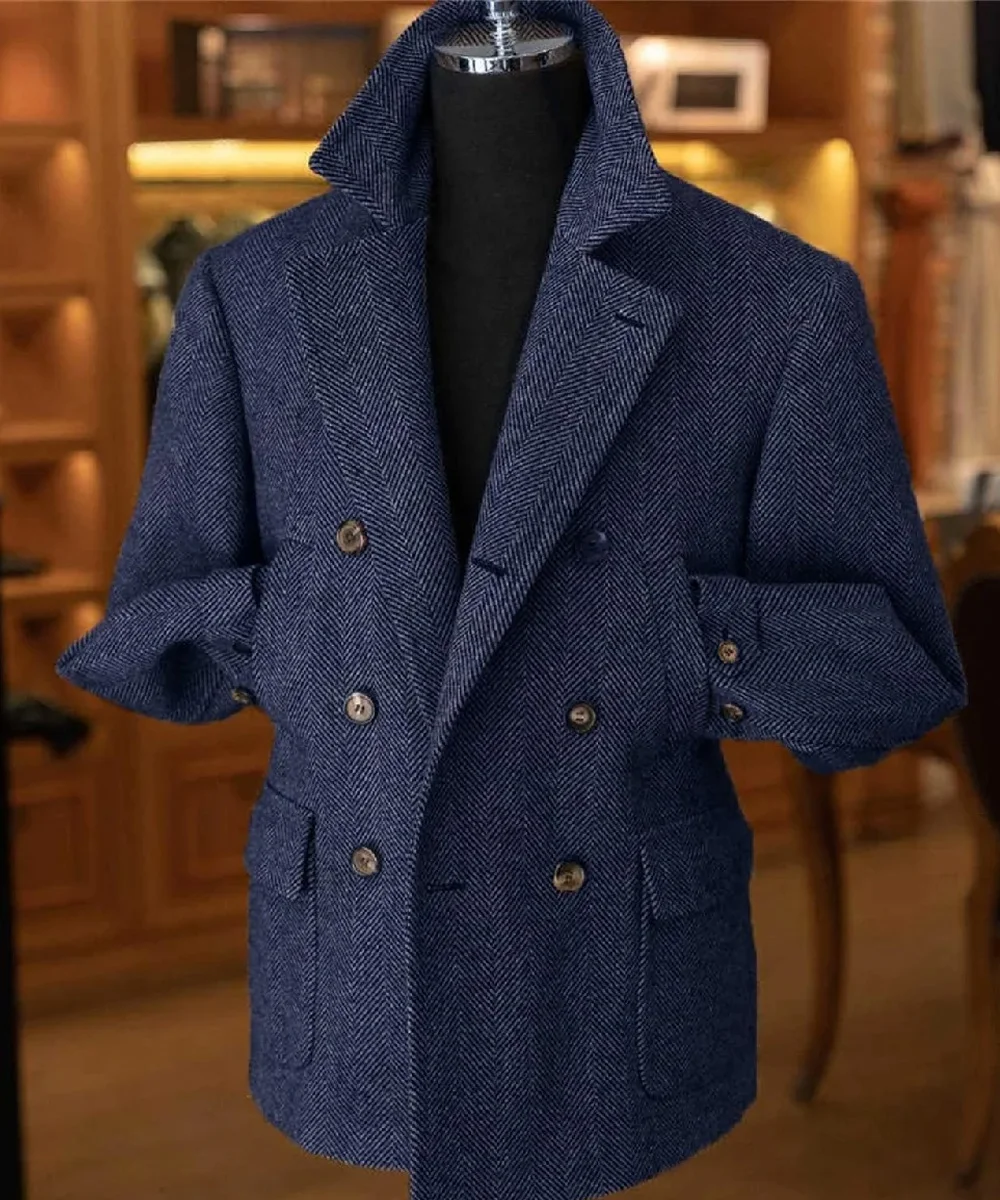 herringbone-vintage-men's-suit-tweed-blazer-british-wool-blend-double-breasted-lightweight-casual-sport-coat-formal-jacket-new