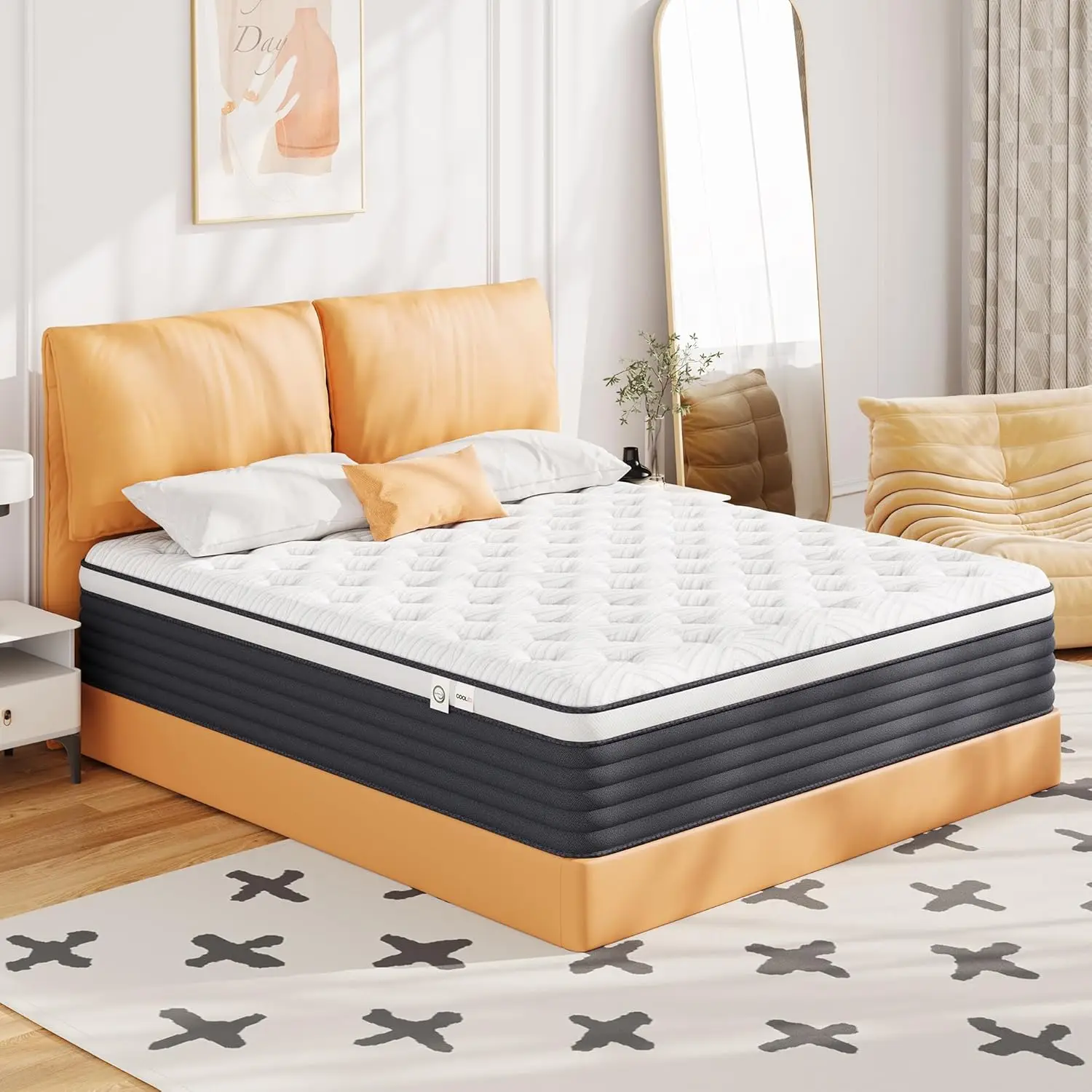 King Mattress, 12 Inch, Pressure Relief, Protecting Spine, Silent Sleep, Soft and Comfortable Medium Firm Memory Foam