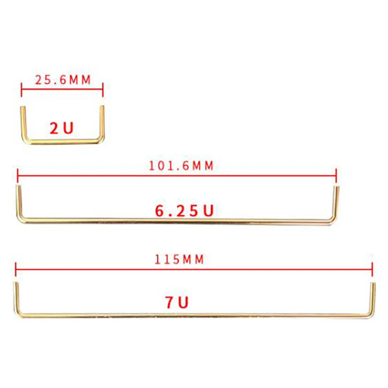 メカニカルキーボードスタビライザーキット、PCB金メッキ鋼線、DIYメカニカルキーボード、2u、6.25u、7u、1.5mm、1個