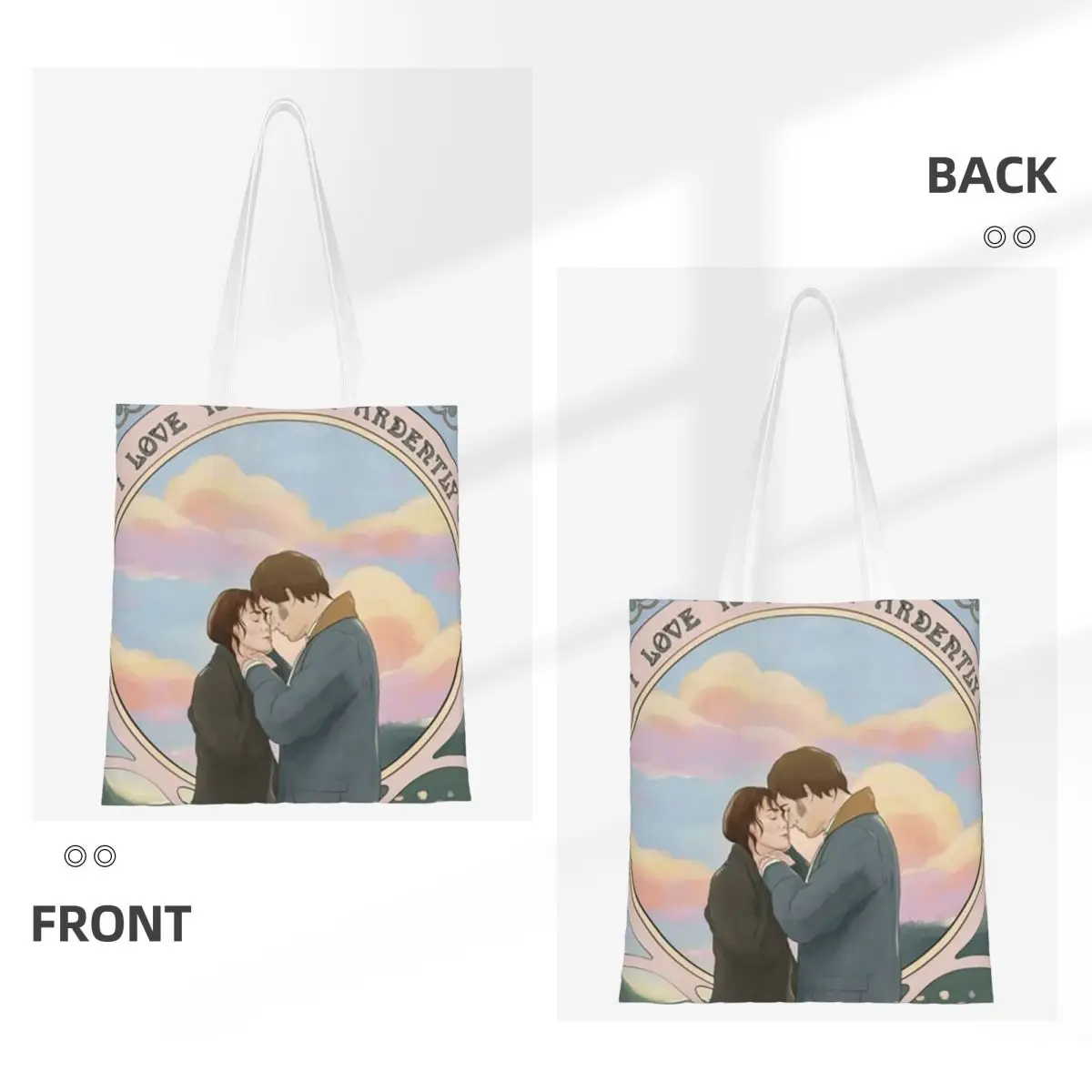 فخر وتحامل الأزهار إقتباس أكياس التسوق قماش حمل حقيبة قابلة لإعادة الاستخدام للسيدات حقيبة كتف حقيبة يد للسفر