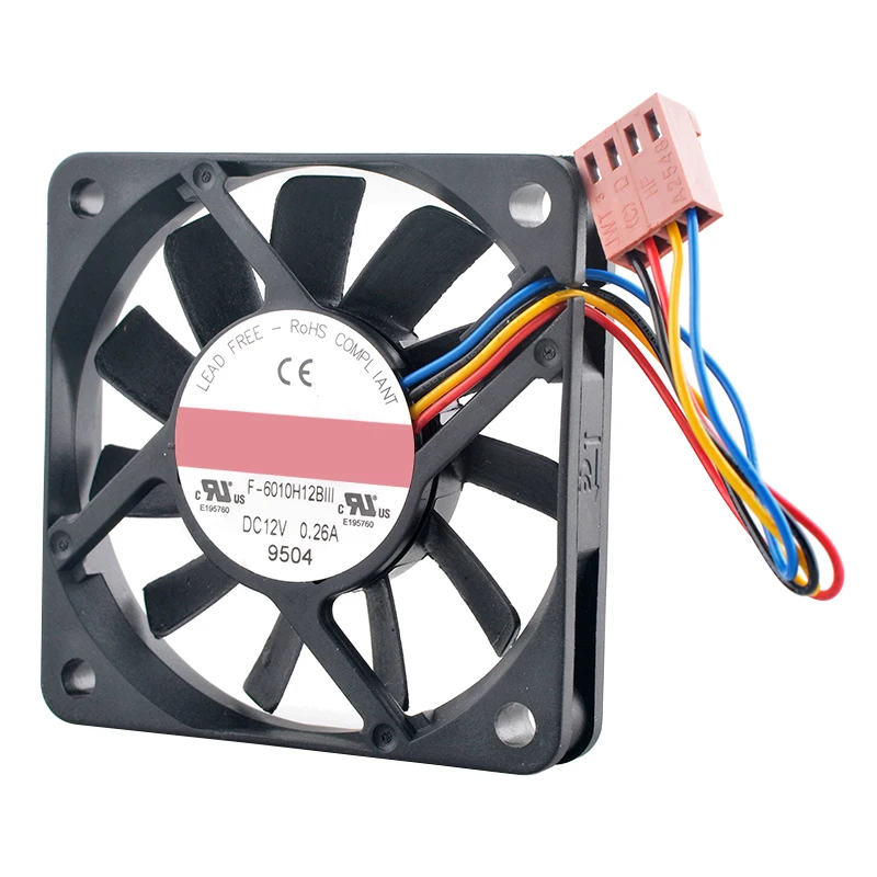 (2pcs) 60mm Dual Ball Bearing Axial Cooling Fan 5600rpm DC12V 0.26A 4-Pin Chassis CPU Cooler Fan 60x60x10mm