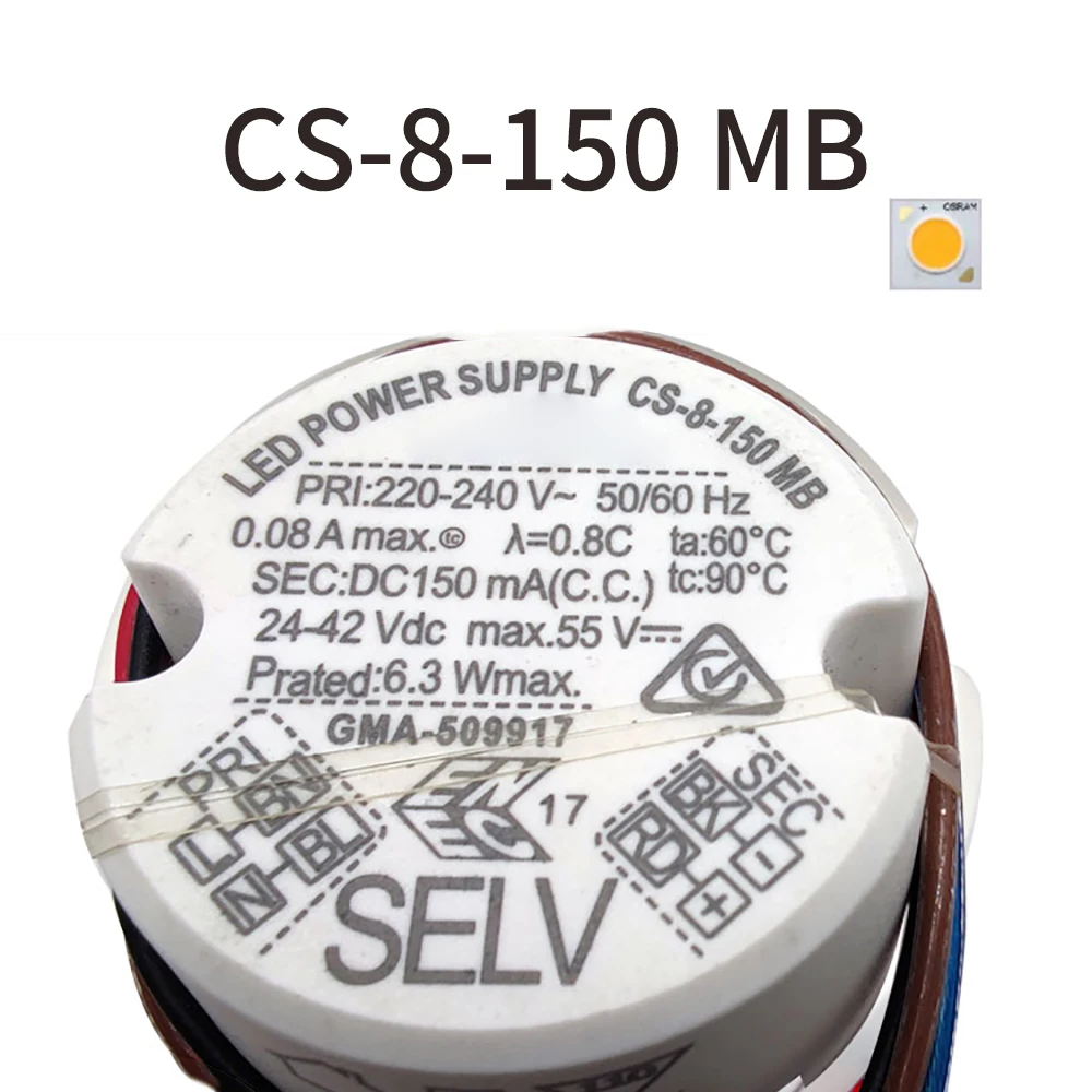 

Светодиодный источник питания CS-8-150MB dc150 mA CS-8-200MB dc200 mA PRI:220-240 В переменного тока 24-42 В постоянного тока GMA-509917 MB CS-8-150 MB