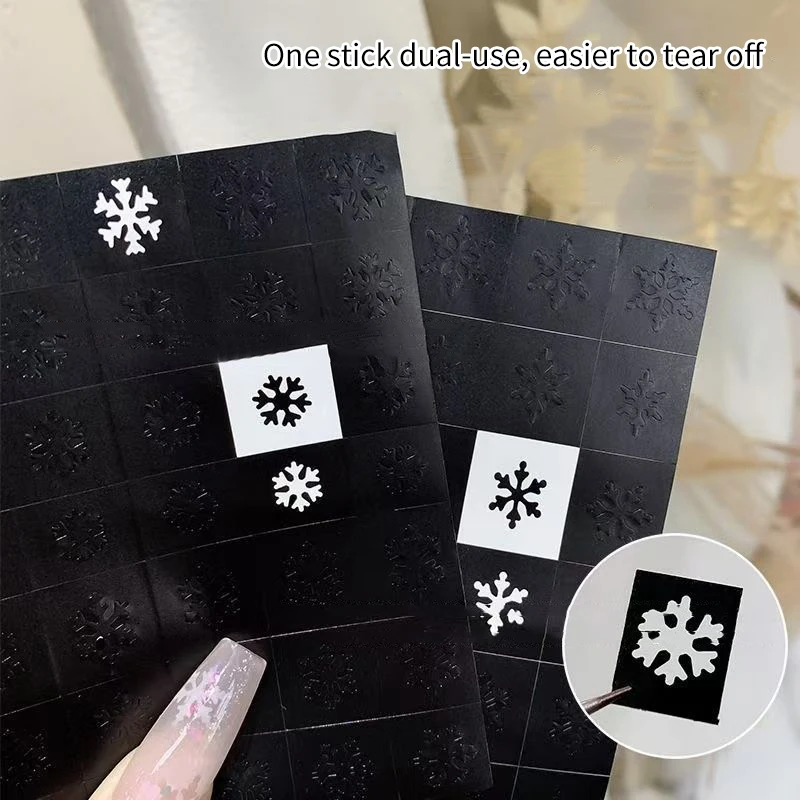 2 ورقة مسمار الفن البخاخة الإستنسل للأظافر الثلج جوفاء قابلة لإعادة الاستخدام مسمار الوشم قالب صالون مانيكير العرض