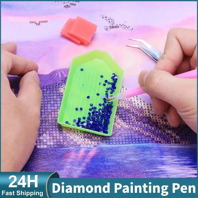 5D DIY Diamond Art Tool Handmade 10pcs/set Rhinestone Tray 2 Tray 5 Clay 3 Drill Pens Solid Color for Adults and Kids Craft Arts