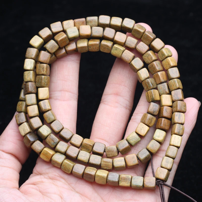 Sandalwood Square Shape DIY Making Play Artistic Style Temperament Bracelet Beaded